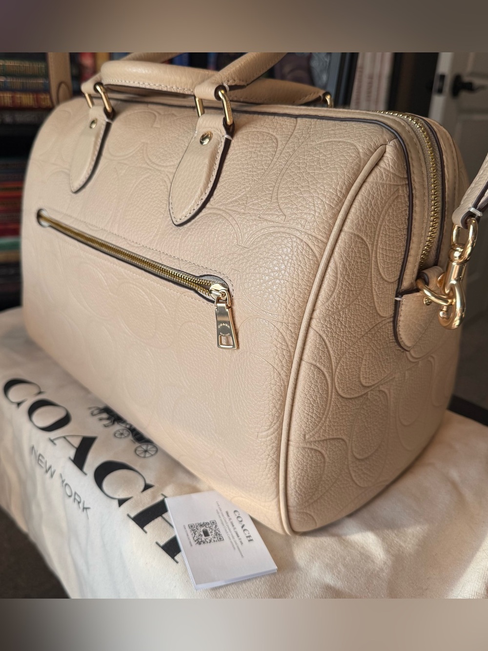 Coach Large Rowan Satchel Bag in Signature Leather - Picture 3 of 6